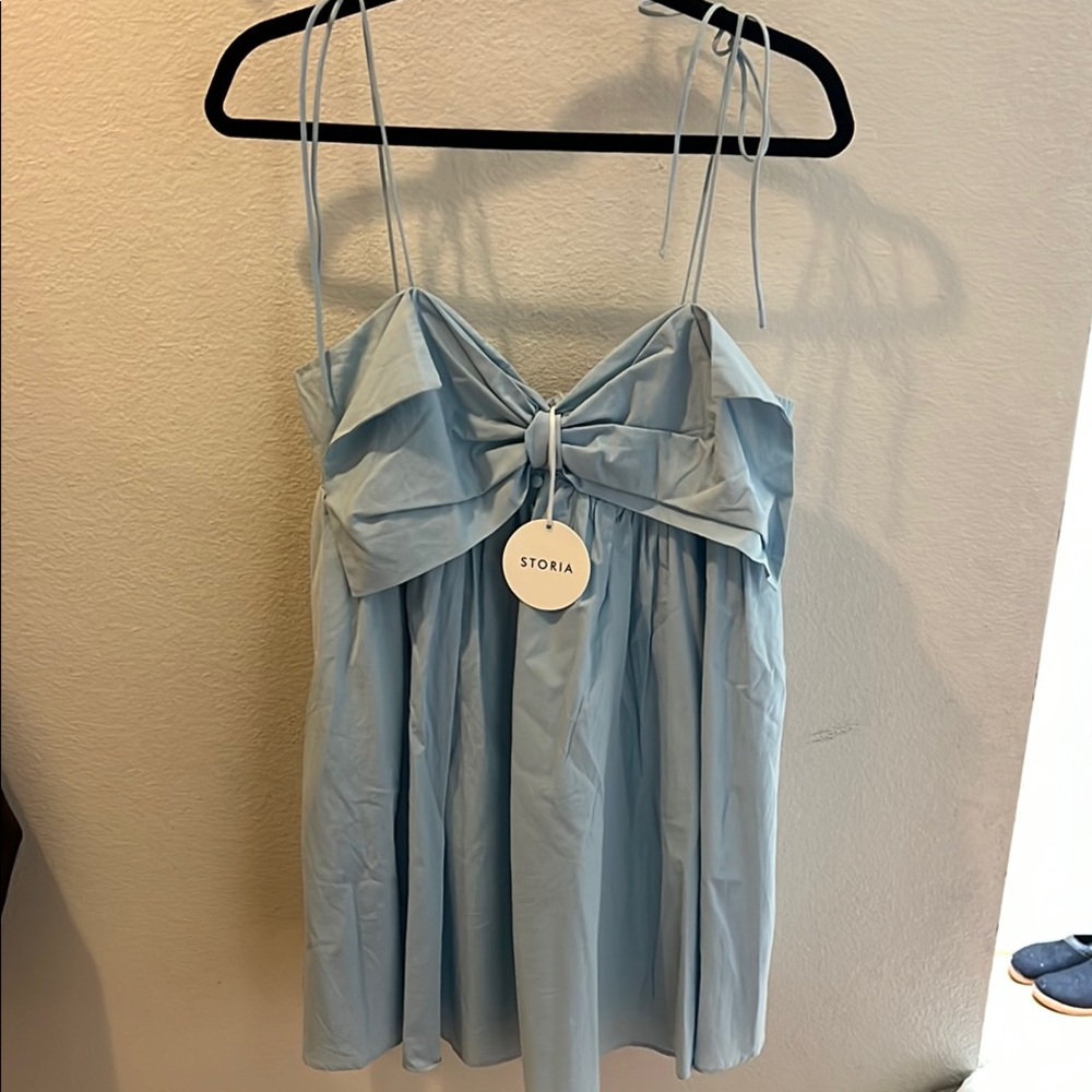 Storia Sky Blue Spaghetti Strap Dress
